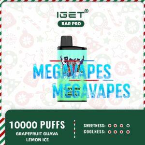 IGET BAR PRO - GRAPEFRUIT GUAVA LEMON ICE - 10000 Puff Disposable Vape | Mega Vapes Australia