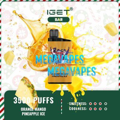 Order IGET BAR - ORANGE MANGO PINEAPPLE ICE" Flavor Now At Mega Vapes Shop Australia