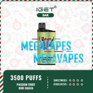 IGET Bar Passion Fruit Kiwi Guava 3500 Puffs - Mega Vapes Australia