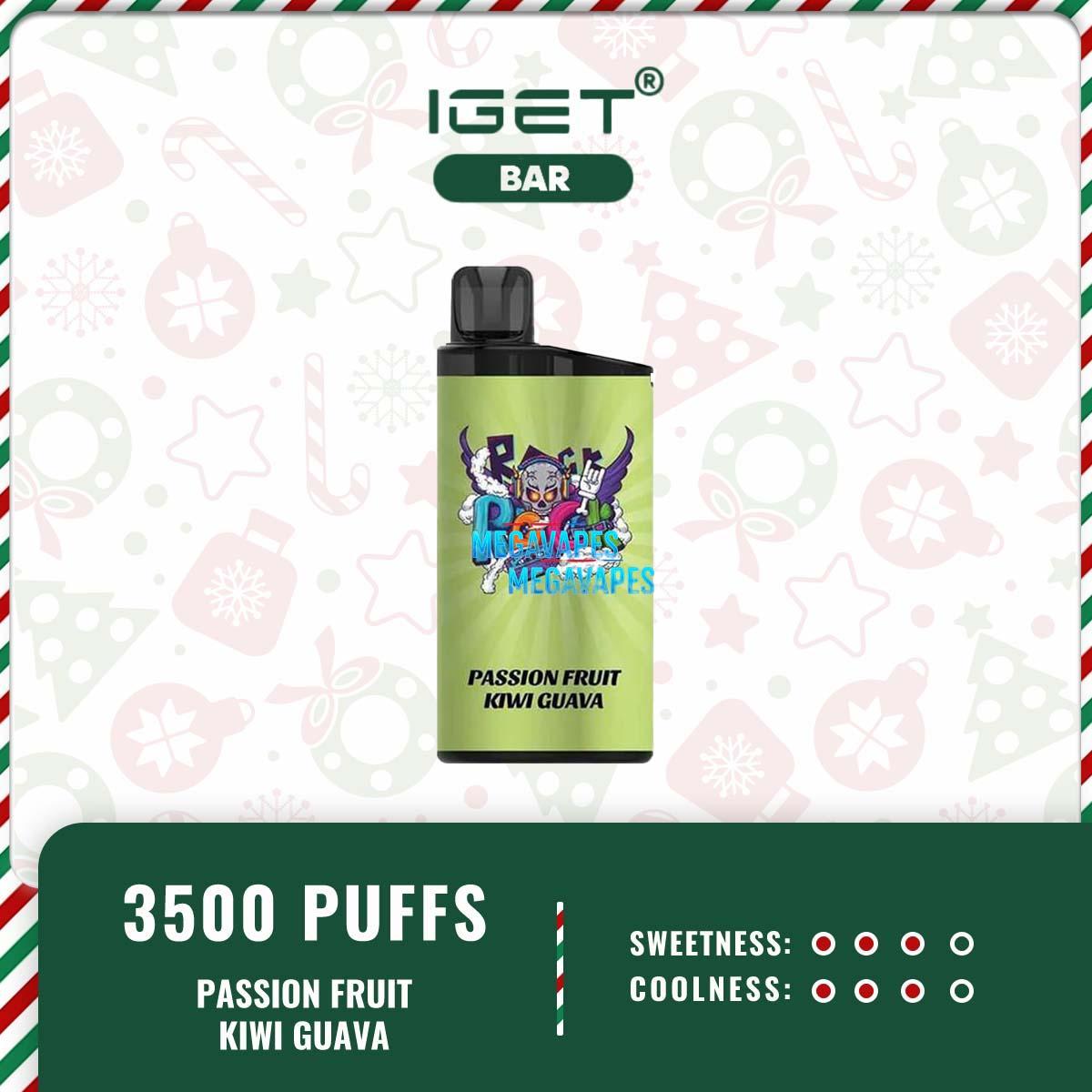 IGET-Bar-3500-Puffs-Passion-fruit-Kiwi-Guava57.jpg - Mega Vapes Australia IGET Bar Passion Fruit Kiwi Guava 3500 Puffs - Mega Vapes Australia