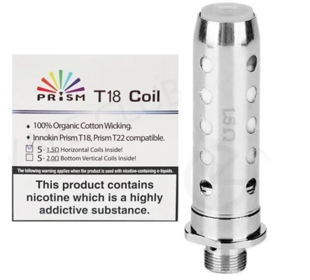 INNOKIN T18 - T22 COILS Prism Endura 1.5ohm Replacement TANK Coil Heads (5 Pack) - Mega Vapes Australia Order INNOKIN T18 / T22 COILS Prism Endura 1.5ohm Replacement TANK Coil Heads (5 Pack) Now At Mega Vapes Australia
