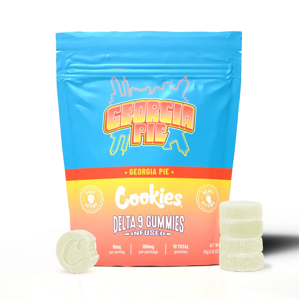 Cookies - Delta 9 Gummy 10mg - Georgia Pie - 10ct Bag - Mega Vapes Australia Al Fakher Pro Max 12K Battery - Starting From $4.49