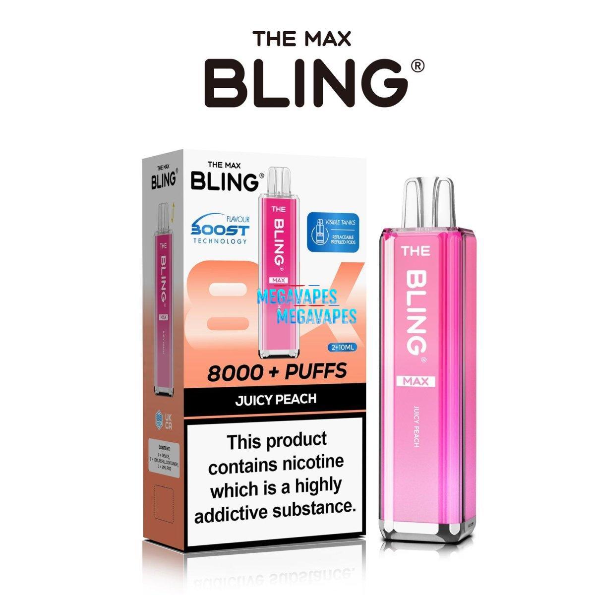 The Crystal Bling Max 8000 Pre-filled VAPE - (BOX OF 5) - Mega Vapes Australia Al Fakher Pro Max 12K Battery - Starting From $4.49