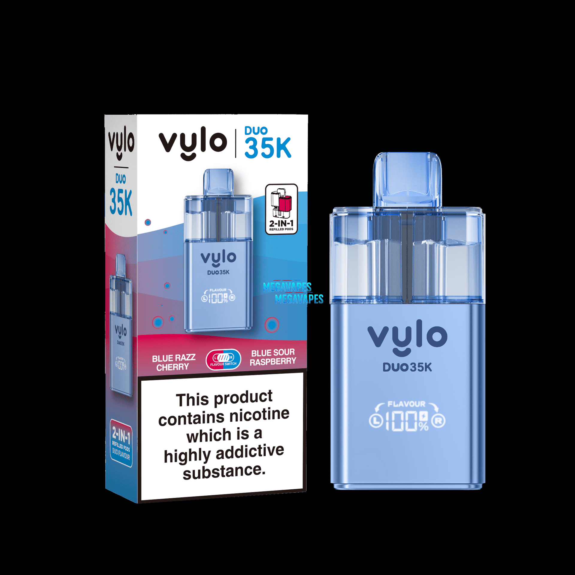 Vylo Duo 35k Prefilled 2 in 1 Pod Vape (BOX OF 5) - Mega Vapes Australia Al Fakher Pro Max 12K Battery - Starting From $4.49