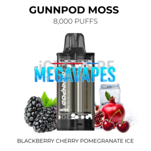 gunnpod-moss-8000-blackberry-cherry-pomegranate-icepng - Mega Vapes Australia