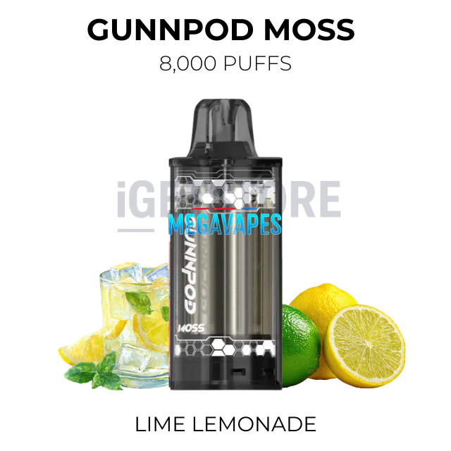 gunnpod-moss-8000-lime-lemonadepng - Mega Vapes Australia