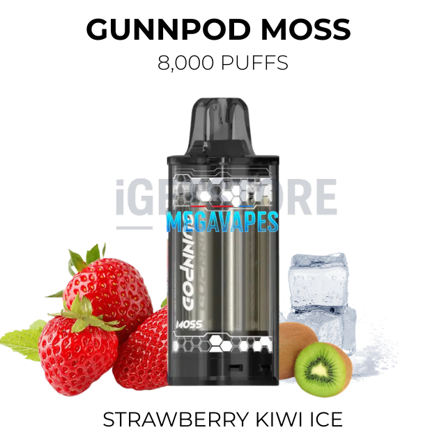 gunnpod-moss-8000-strawberry-kiwi-icepng - Mega Vapes Australia
