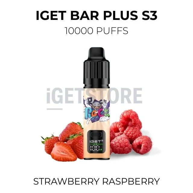 iget-bar-plus-s3-10000-puffs-strawberry-raspberrywebp - Mega Vapes Australia